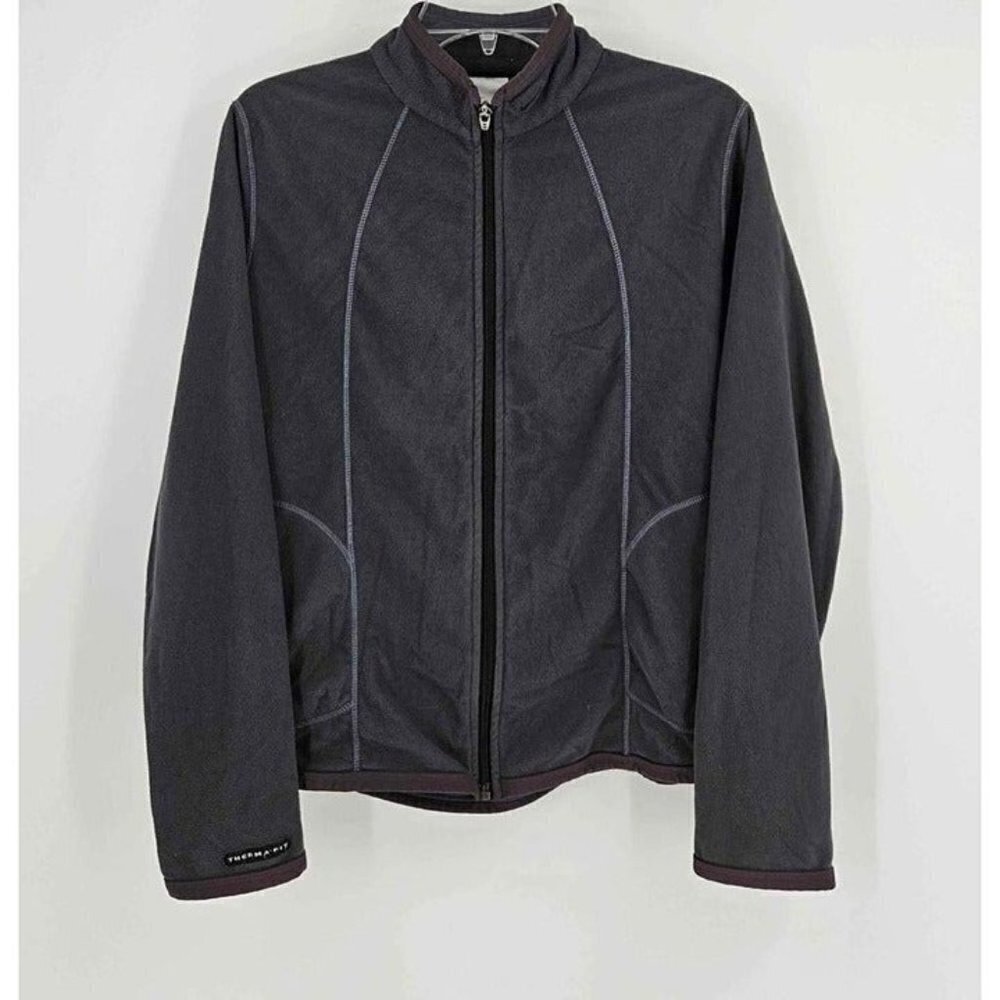 Nike Therma-Fit Womens Lightweight Full Zip Soft Gray Jacket w/Zip Pockets Sz M
